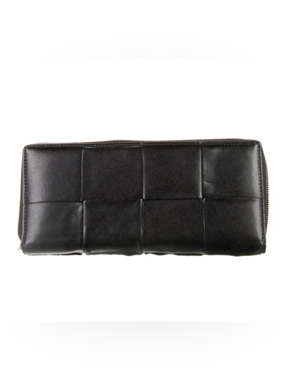 BOTTEGA VENETA Maxi Intrecciato Black Lambskin Continental Wallet. Rare! RT$1100